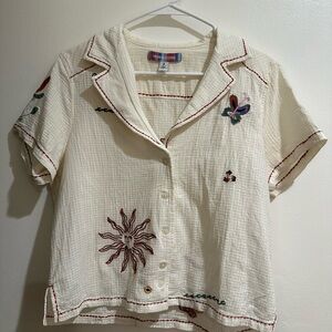 Urban Outfitters Cream 100% Cotton Button up Shirt
